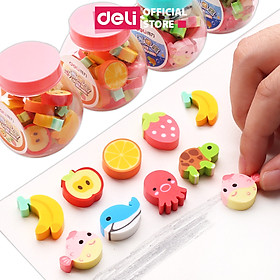 Gôm tẩy học sinh Deli đủ màu - 20 chiếc -  7533 - Xanh dương